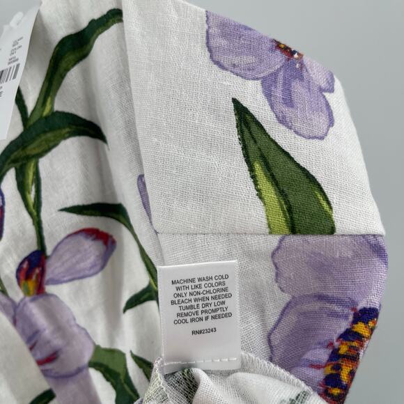 GABRIELLE UNION Balee Tank Size Large Split Hem Linen Blend Floral Summer NWT - Picture 14 of 14